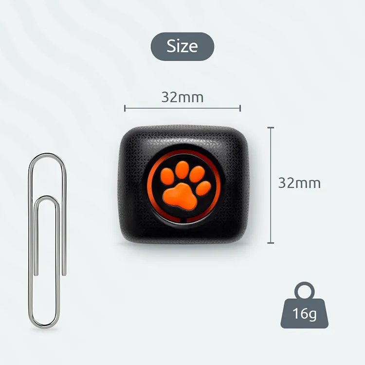 PitPat Dog Activity Monitor is 32mm in length and height and weighs 16g
