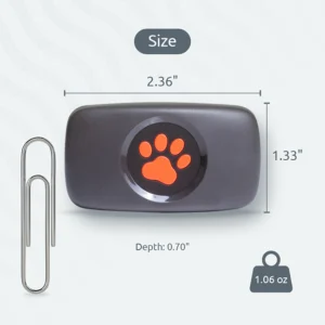 THE GPS tracker is 2.36" in length, 1.33" in height and 0.70" in depth and weighs only 1.06oz